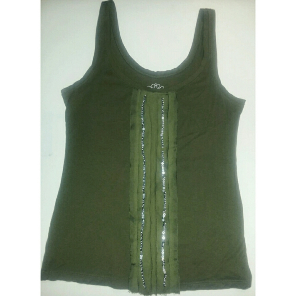 Old Navy Olive Green Tank w Center Detailing SZ M